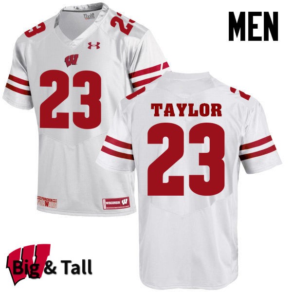 Wisconsin Badgers Men's #23 Jonathan Taylor NCAA Under Armour Authentic White Big & Tall College Stitched Football Jersey JG40T61WD